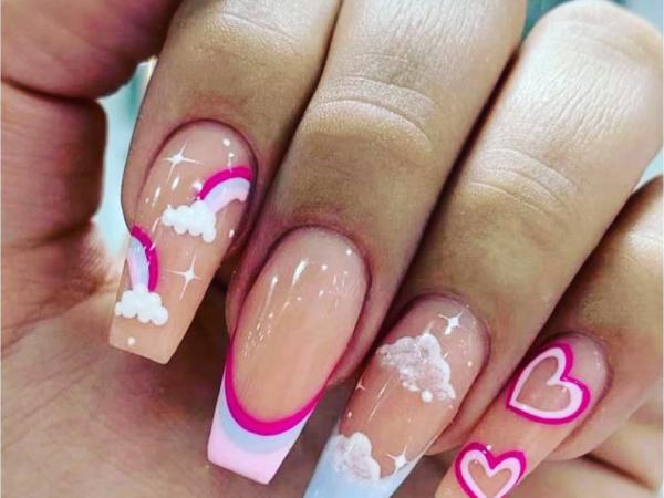 Pink & White / Ombre / Glitters